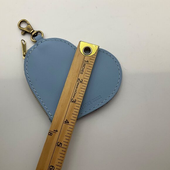 Portland Leather Goods Heart Light Baby Blue Bag Charm Leather Coin Pouch - Picture 9 of 11